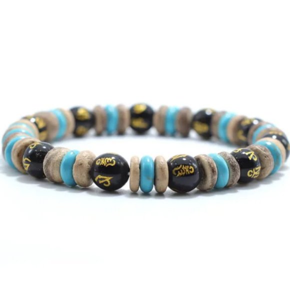 Turquoise and Coconut Bracelet,Surfer Bracelet,Coconut Bracelet - Picture 1 of 1